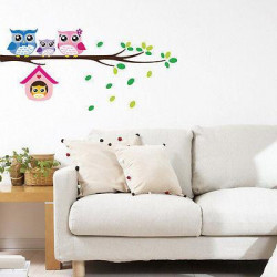 Diy Avtagbar Uggla Fåglar Gren Vil Barn Hem Dekor Mural Vägg Klistermärken Dekal
