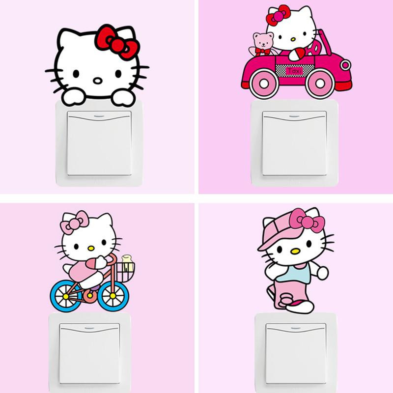 1 Uppsättning Av 10 St Tecknad Serie Avtagbar Söt Härlig Rosa Hallå Pott Växla Vägg Sticker Vil