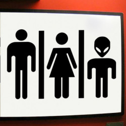 Rolig Utomjording Toalett Skylt Diy Dörr Sticker Dekal 356 Badrum Dörr Skylt