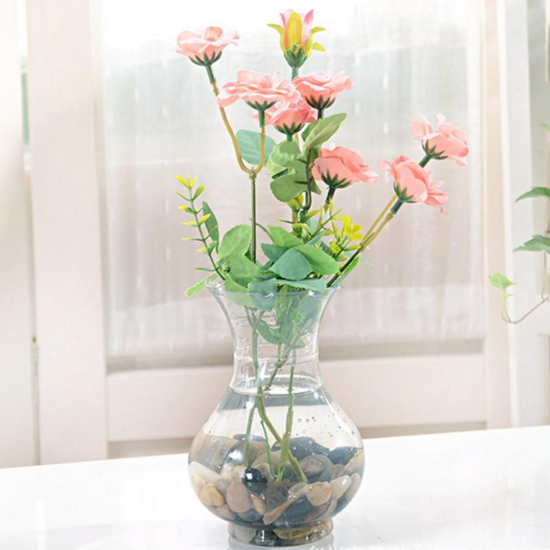 Modern Minimalist Transparent Plast Vas Hydroponic Särskild Vas Hem Kontor Använda Sig Av