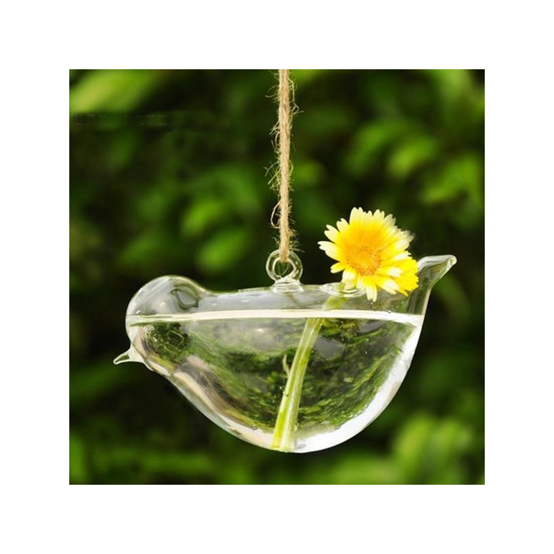 Klar Fågel Glas Vas Flaska Terrarium Hydroponic Behållare Pott Blomma Diy Tabell Bröllop Trädgård