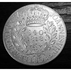 1818 R Brasilien 640 Reis Joao Vi Silver Plated Mynt