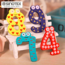 10 Pcs Uppsättning Söt Siffra Bebis Barn Barn Härlig Trä Alfabet Kylskåp Kylskåp Magneter Pinne