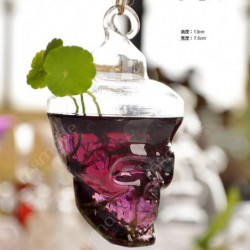 Skalle Glas Vas Terrarium Vaser Blomma Kastruller Hängande Glas Halloween Modern Vaso Bröllop Golv