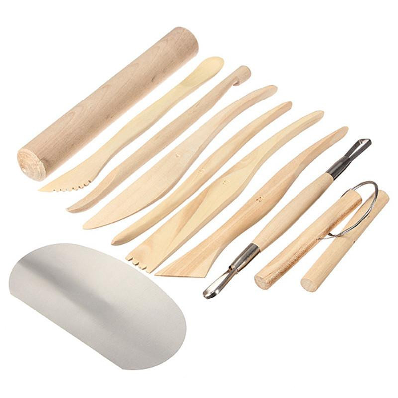 Diy 10 St Trä Krukmakeri Lera Träsnideri Fräs Keramisk Modellering Sculpting Verktyg Utrustning T