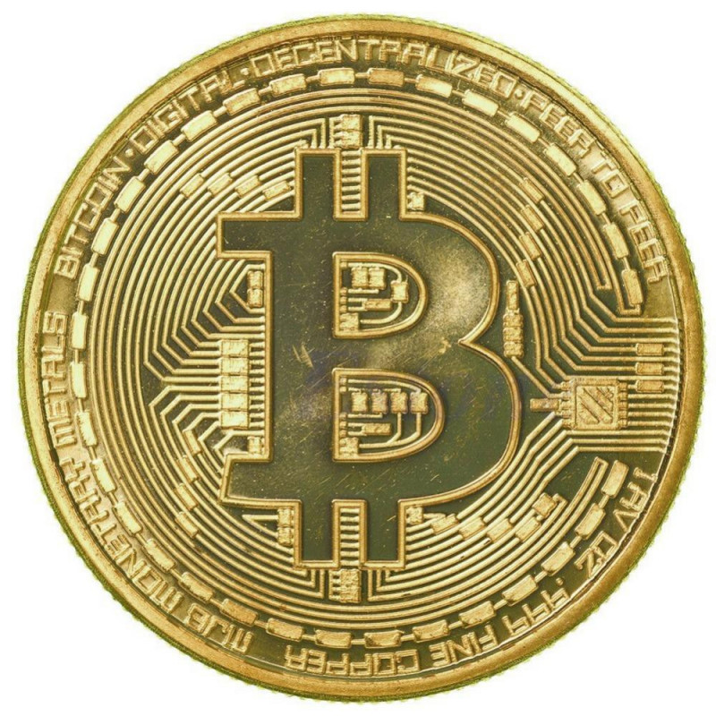 1 X Guld Plated Bitcoin Mynt Samlarpos Trunc Btc Mynt Konst Samling Fysisk Mar18_15
