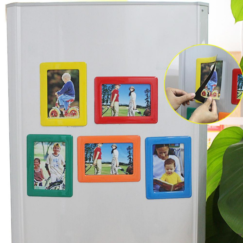5pcs Magnetisk Multipos Trunc Foton Ramar 4 X 6 Tum Rektangel Bilder Hållare För Kylskåp Dekoration