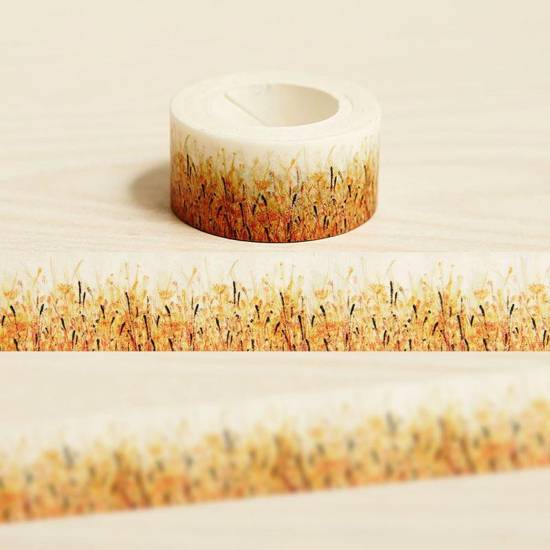 1 X 2cm X 10m Höst Gräs Washi Tejp Diy Dekorativ Klippbok Planerare Maskering Tejp Lim Tejp Brevpapper