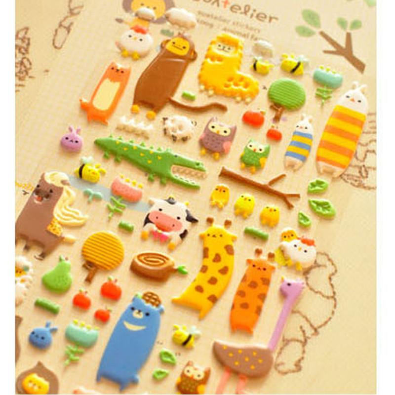1 X Söt Djur 3d Bubbla Dekal Dekorativ Dekal Diy Dagbok Album Scrapbooking Söt Brevpapper