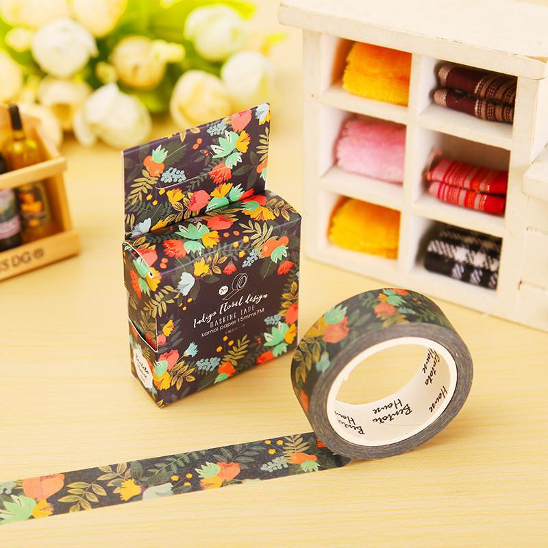 1 X 1 5cm X 7m Blå Kam Blommor Washi Tejp Diy Dekorativ Klippbok Planerare Maskering Tejp Lim Tejp Brevpapper