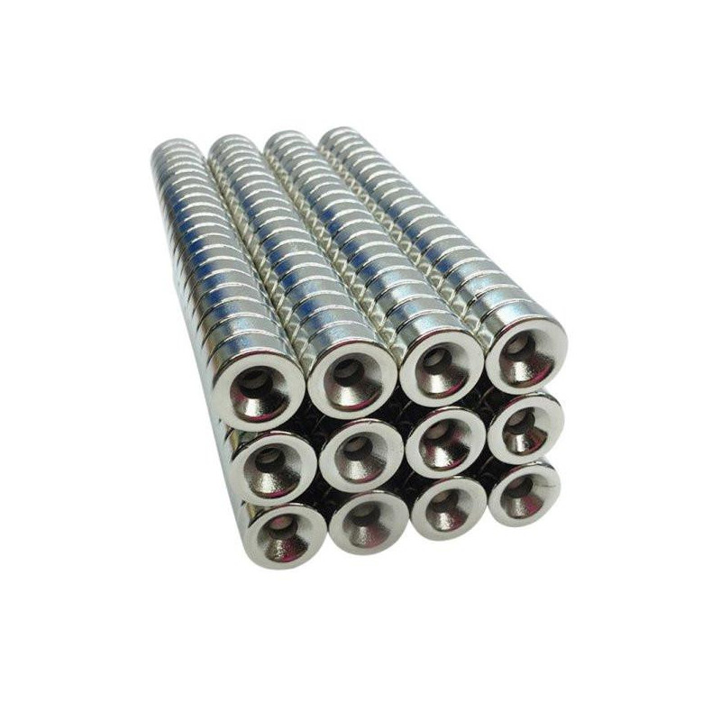 10 St N50 Super Stark Runda Neodym Försänkt Ringa Magneter 12mm X 5mm Hål 4mm Sällsynt Jord Magneter