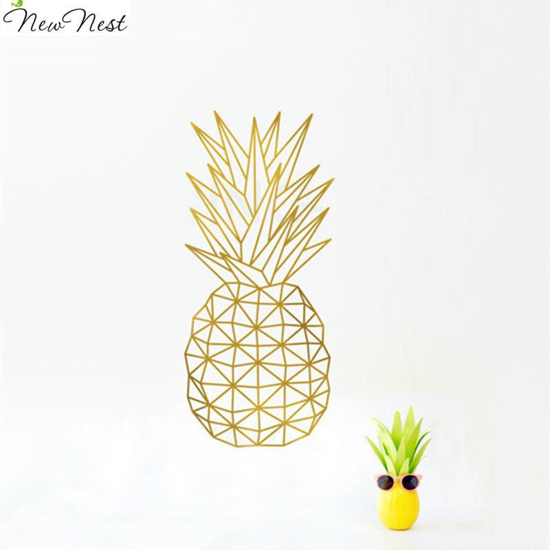 Geometrisk Ananas Vägg Dekal Sticker Hem Dekor Ananas Vil Konst Mural Geometrisk Frukt Kök Dekaler