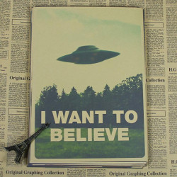 Filer Jag Vilja Till Tro Ufo X Affisch Retro Retro Kraft Papper 42 X 30cm
