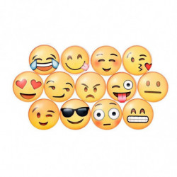 7 Pcs Blandad Söt Runda Tecknad Serie Leende Emoji Ansikte Kylskåp Sticker Kylskåp Magnet Leksak Glas