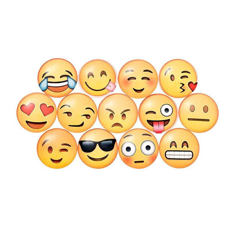 7 Pcs Blandad Söt Runda Tecknad Serie Leende Emoji Ansikte Kylskåp Sticker Kylskåp Magnet Leksak Glas