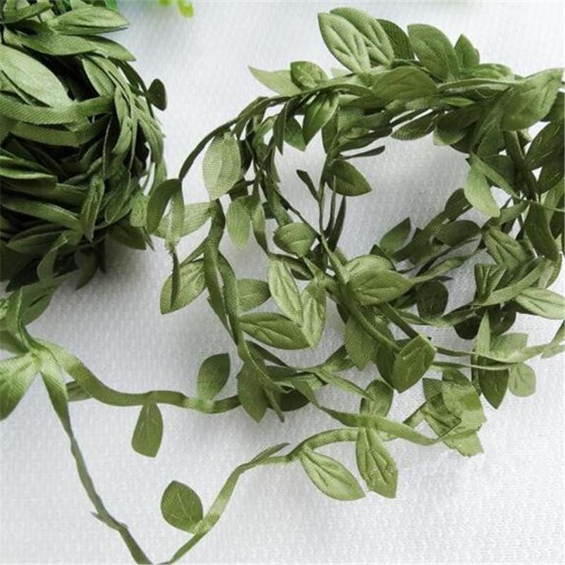 Grön Löv Av Dekorativ Trasa Simulering Blad Krans Diy Manuell Material Tillbehör Ssist 5m
