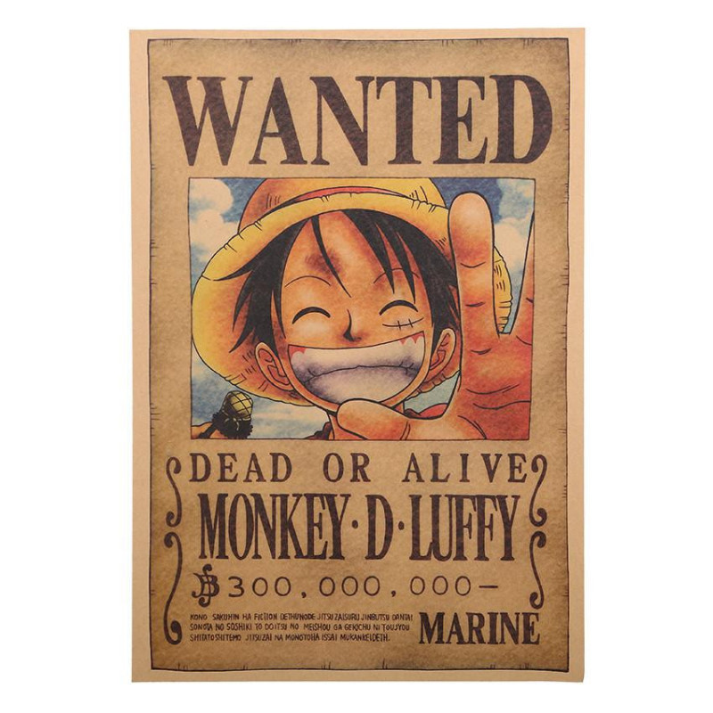 1 St Årgång Papper Retro Anime Affisch Efterlyst Affisch Hem Dekor Vägg Sticker