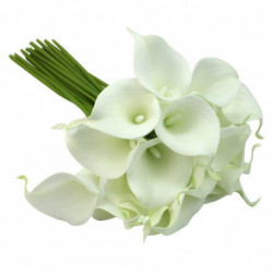 Calla Lilja Brud Bröllop Fest Dekor Bukett 20 Beger Sig Latex Rör Blomma Knippa