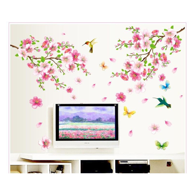 Blomma Fågel Affisch Natur Växt Sticker Fjäril Hem December Rolig Sovrum För Barn Glädje Vägg Sticker