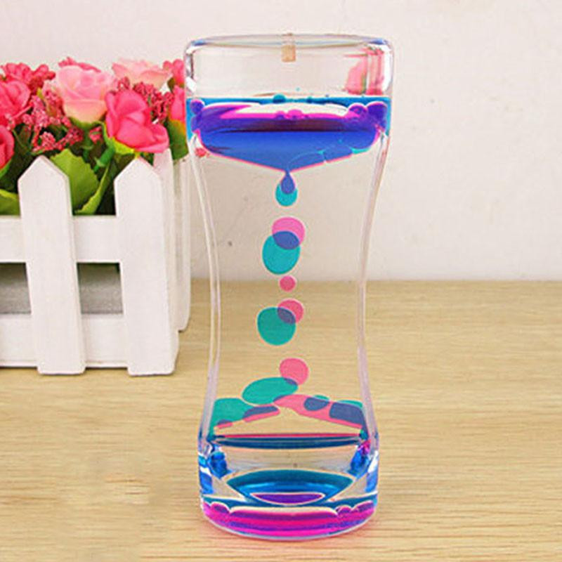 Flytande Färg Blanda Illusion Timer Flytande Rörelse Visuell Smal Flytande Olja Akryl Timglas Timer