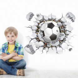3d Fotboll Fotboll Lekplats Bruten Vägg Hål Fönster Se Hem Dekaler Vägg Sticker För Boys Rum Sporter