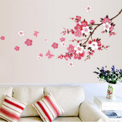 Skön Sakura Vägg Klistermärken Levande Sovrum Dekorationer 739 Diy Blommor Hem Dekaler Mural Konst