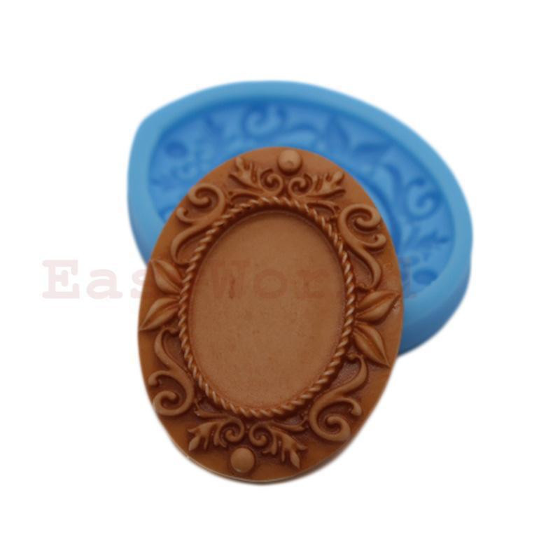 Hängsmycke Miljö Ram Silikon Forma För Polymer Lera Harts Fit28x20mm Cameo