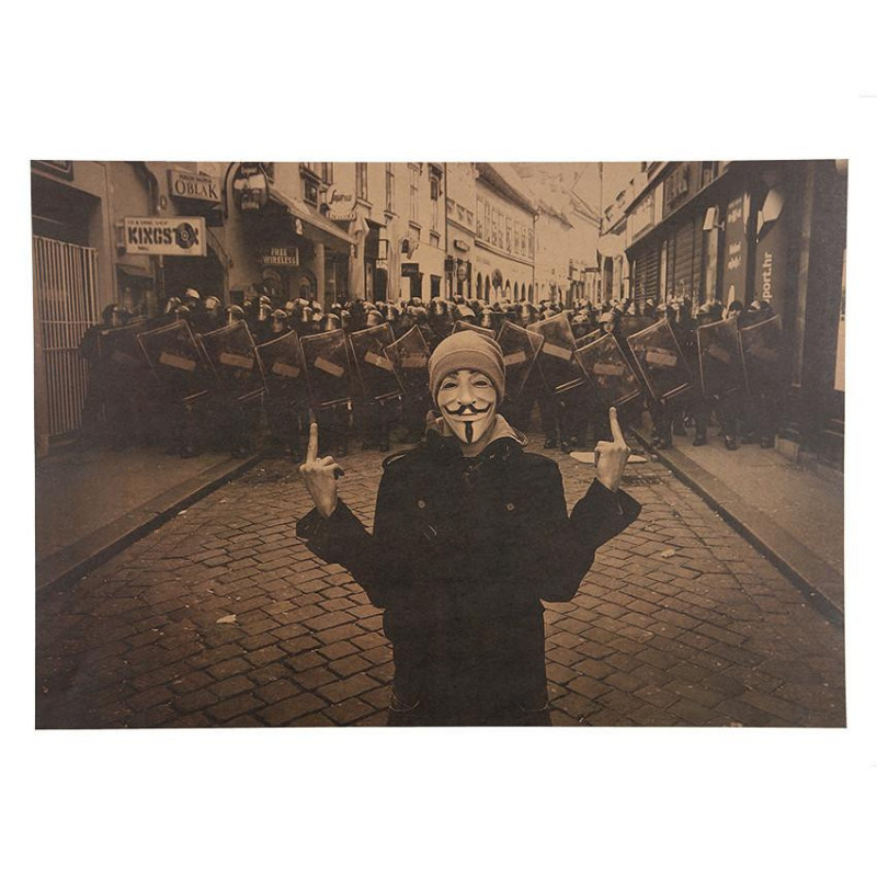 1 St Mode Kraft Papper Vägg Sticker Årgång V För Vendetta Affisch Nördig Komplott Retro Levande