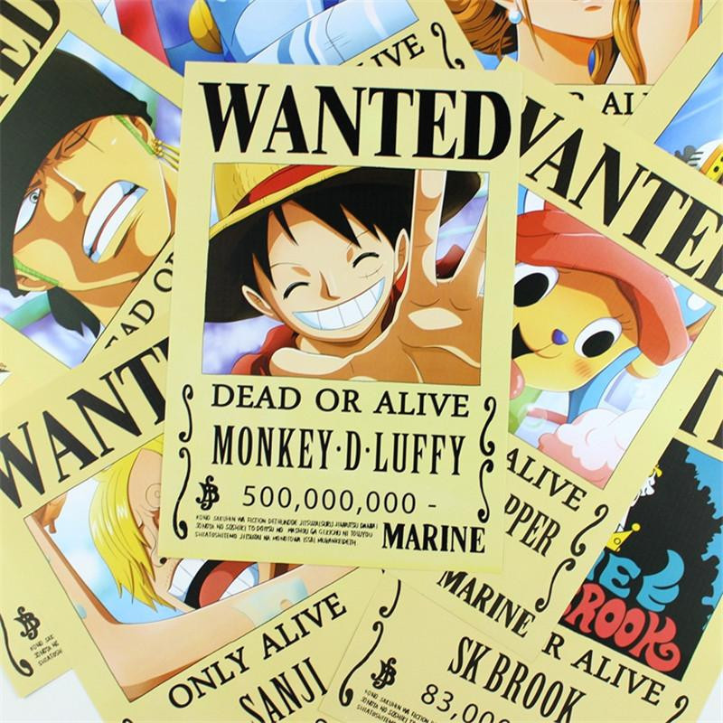 9 X 42x29cm New Ett Bit Efterlyst Affisch Anime Runt Affisch Vägg Sticker