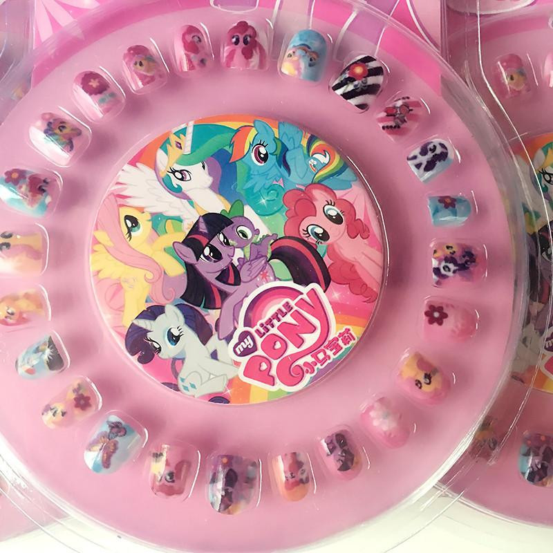 Mode 1 Uppsättning 24pcs Min Liten Pon Kartong Falsk Spika Sticker Med 1 Spika Fil Barn Flickor Falsk
