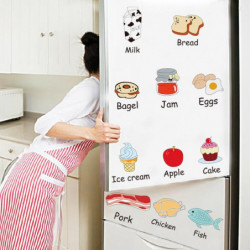 Söt Mat Tapet Diy Vägg Sticker Kylskåp Kök Hem Dekal Pvc Konst Dekal Avtagbar Kreativ Tecknad Serie
