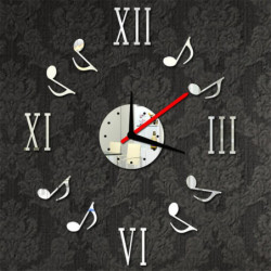 Noll Notera Musik Notation Diy Själv Lim Interiör Vägg Kreativ Dekoration Klocka