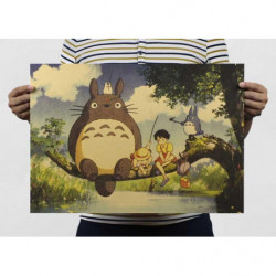 51 X 35 5cm Adesivo De Parede Granne Totoro Anime Affischer Affisch Hayao Miyazaki Kraft Papper Målning