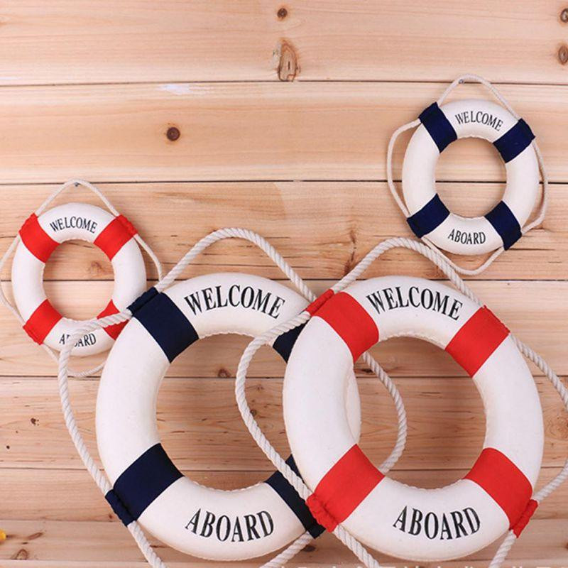 3 Storlekar Marin Stil Livboj Nautisk Ombord Skylt I Hem Dekor Dekorativ Liv Ringa Rum Bar Hem Dekoration