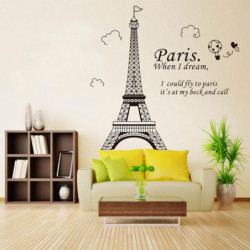 3d Paris Eiffel Torn Diy Avtagbar Vägg Sticker Vil Konst Dekal Mural Tapet Dekor Hem Dekoration Barn