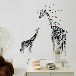 3d Två Giraff Fjäril Diy Vil Vägg Klistermärken För Barn Rum Hem Dekor Konst Dekaler Tapet Dekoration