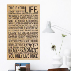 Värld Populär Citat Detta Är Din Liv Årgång Målning Inspiration Ord Kraft Papper Posters Vägg