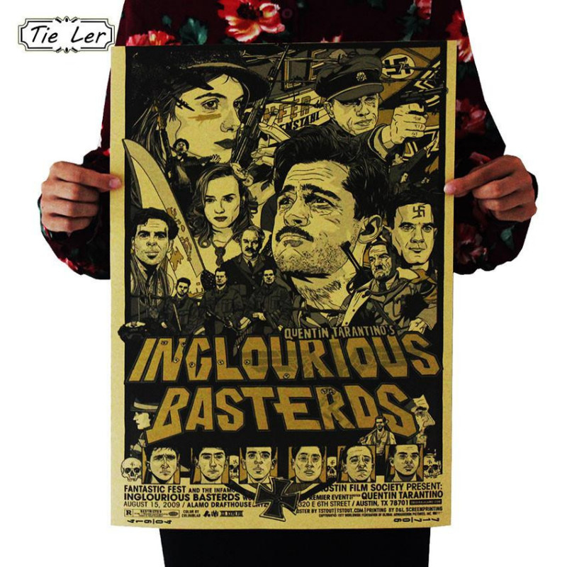 Slips Ler Inglourious Basterds Klassisk Film Affisch Vägg Bar Hus Konst Dekor Blanda Artiklar Affischer