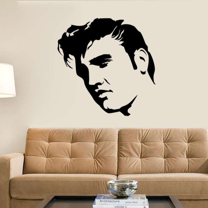 Elvis Esley Stor Sovrum VÄgg VÄgg Konst Sticker Stencil Dekal Matt Vil Boys Rum Dekor