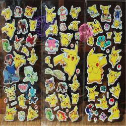 Anime Pokemon Klistermärken Pikachu Ficka Monster Scrapbooking Sticker Ark Ficka