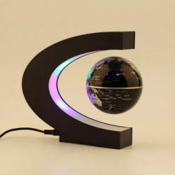 Mode Hem Dekoration Led Flytande Tellurion C Form Magnetisk Levitation Flytande Klot Värld Karta Med