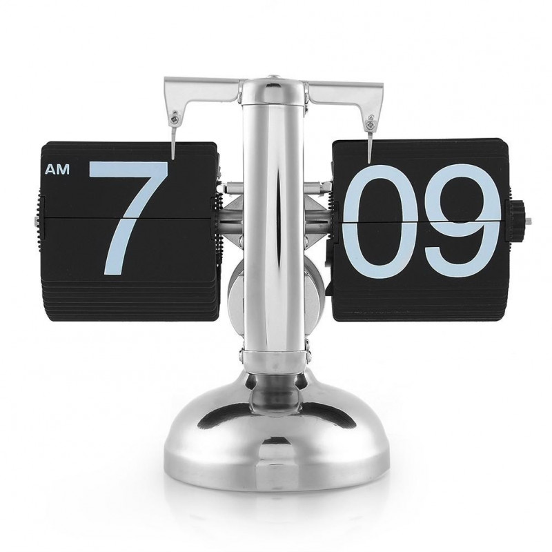 Retro Digital Bil Flip Skrivbord Klocka Ner Metall Enda Stå Tabell 12 Timme