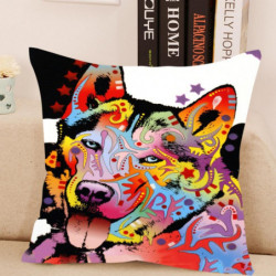 Härlig Hund Dämpa Omslag Kreativ Djur Tryckt Kudde Fall Mops Klotter Chihuahua Yorkie Boston Terrier