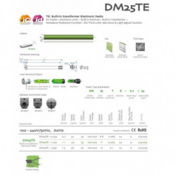 Dm25te Dooya Rörformig Motor För Dia 38mm Rör