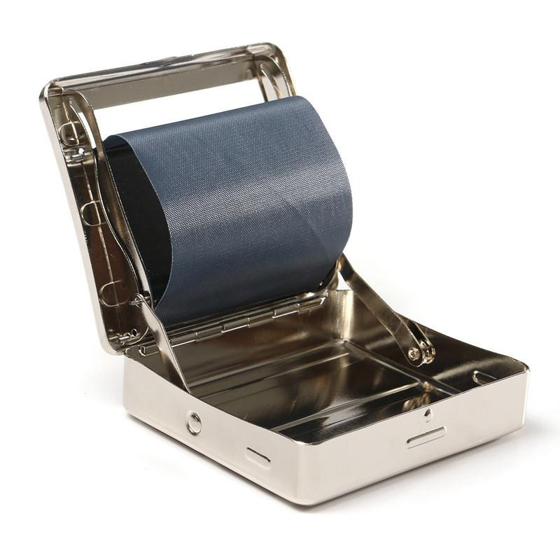 Klassisk Automatisk Cigarett 70mm Tobak Rökning Vält Rullande Maskin Låda Metall Fall Cigarett Låda