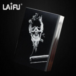 Laifu Personlig Ultra Tunn Rökning Själ Skalle Cigarett Fall Svart Manlig Metall E Cigaretter Lådor