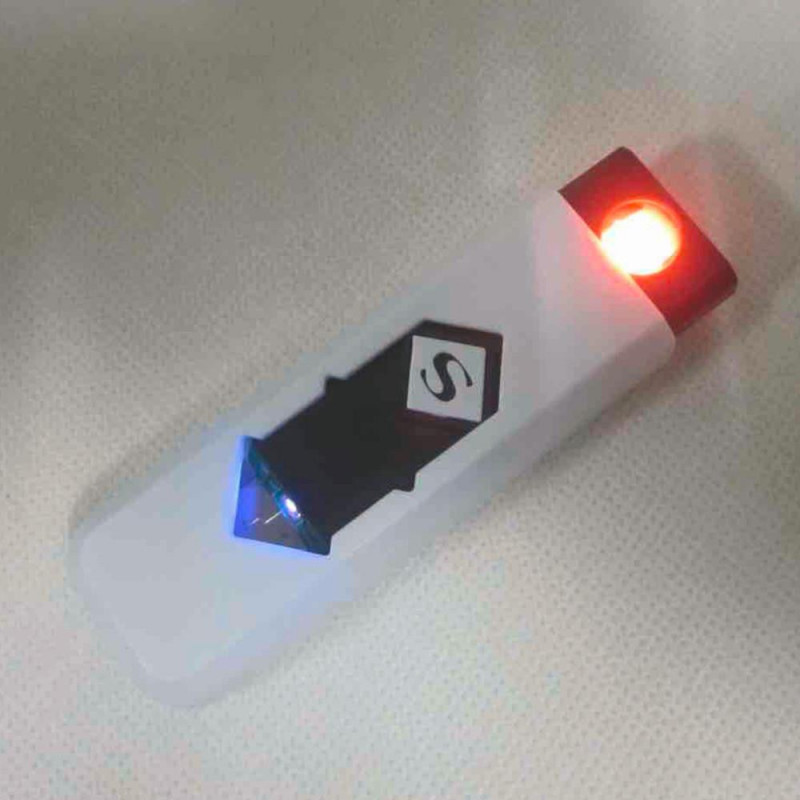 Vit Usb Elektronisk Laddningsbara Batteri Flam Cigarr Cigarett Lättare Över Hela Världen Lagra
