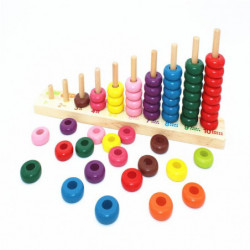 Bebis Regnbåge Beaded Blocks Klassisk Matematik Trä Leksak Färg Inlärning Tidigt Pedagogisk Leksak