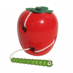 Montessori Lärande Utbildning Barn Barn Färgrik Trä Bebis Mask Äta Frukt Äpple Leksaker Röd Grön