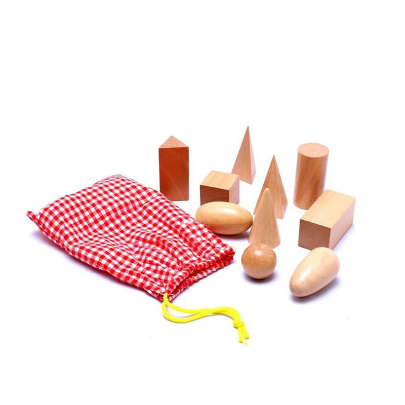 Matematik Leksaker Montessori Matematik Juguetes Geometri Blocks Trä Inlärning Utbildning